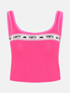 Chiara Ferragni Fuchsia Viscose Blend Logomania Maxi Short Top In Pink