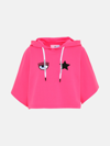 Chiara Ferragni Fuchsia Cotton Eye Star Cropped Sweatshirt In Pink