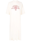PALM ANGELS COLLEGE LOGO-PRINT T-SHIRT DRESS