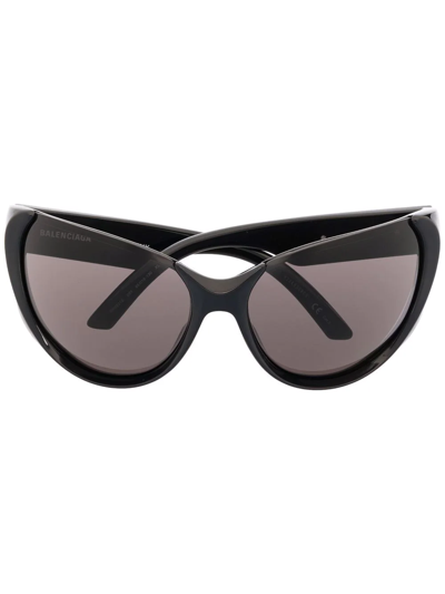 Balenciaga Xpander Butterfly-frame Sunglasses In Black