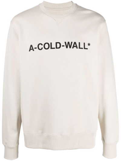 A-cold-wall* Logo-print Cotton Sweatshirt In Bn Bone