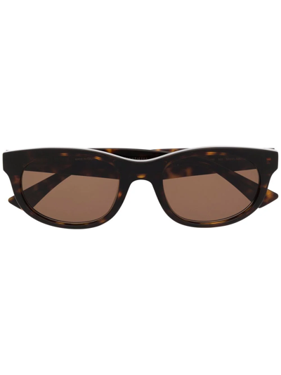 Bottega Veneta Tortoiseshell-effect Rectangular-frame Sunglasses In Braun