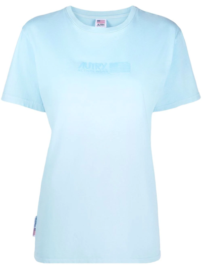 Autry Logo Print Short-sleeve T-shirt In Azure
