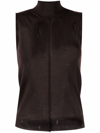 Amiri Distressed Cashmere Turtleneck Tank In Braun