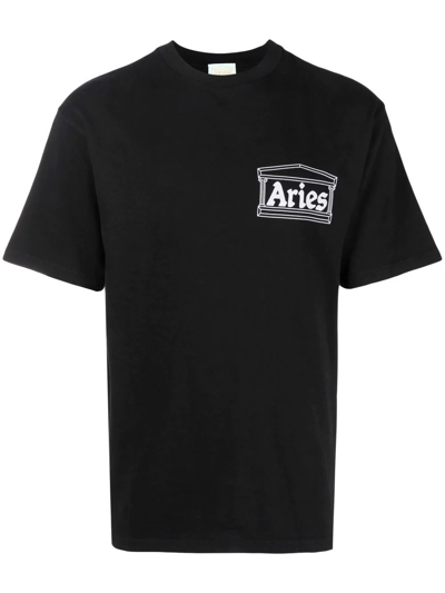 Aries Love Rat Logo-print Cotton-jersey T-shirt In Black