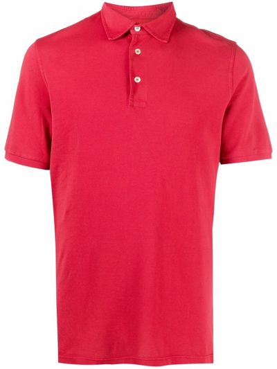 Fedeli Short-sleeved Polo Shirt In Rot