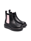 ALEXANDER MCQUEEN SLIP-ON LEATHER ANKLE BOOTS