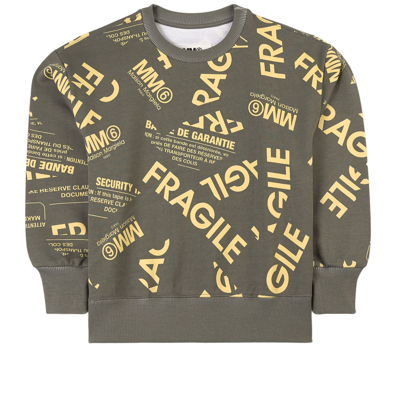 Mm6 Maison Margiela Teen Logo Crew-neck Sweatshirt In Green