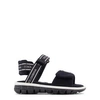 Dolce & Gabbana Logo-embroidered Touch-strap Sandals In Black