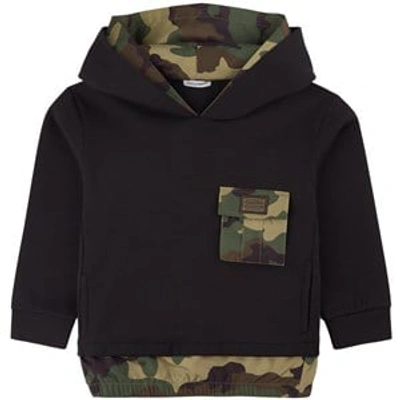 Dolce & Gabbana Long-sleeved Camouflage-pattern Hoodie In Black