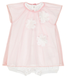 IL GUFO BABY COTTON BODYSUIT AND LACE OVERLAY