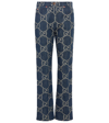 Gucci Jumbo Gg High-rise Straight Jeans In Blue/ivory