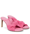 Jacquemus Les Mules Bagnu Sandals In Pink Leather In Dark Pink