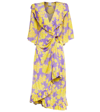 Vetements Abito Midi A Portafoglio In Viscosa In Purple/yellow