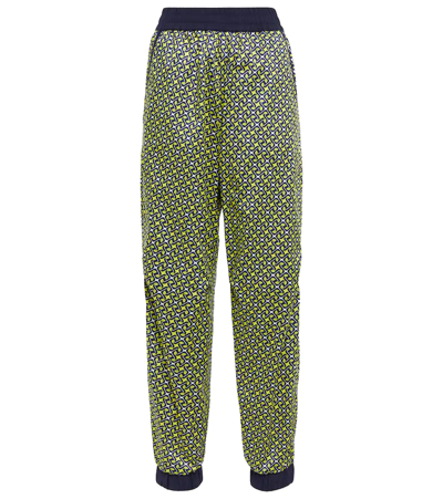 Moncler Lemon-print Track Pants In Blue