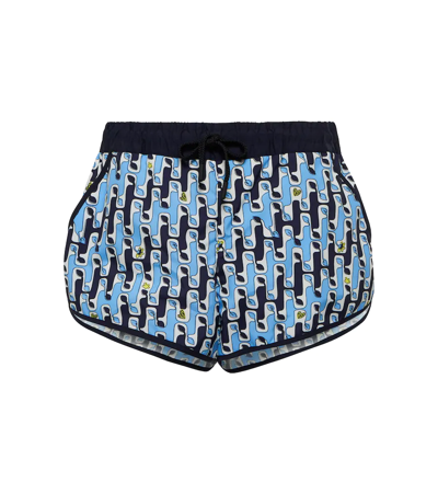Moncler Printed Shorts Blue