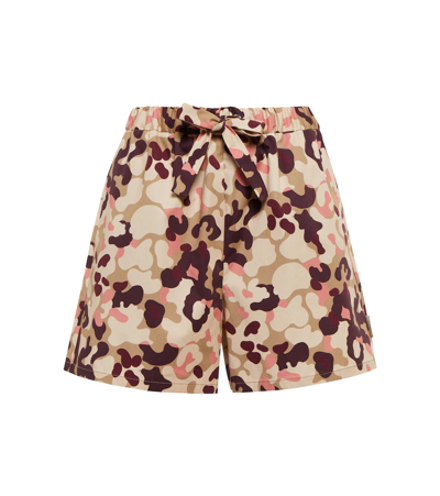 Moncler High-rise Camouflage Cotton Shorts In Multicolore