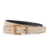 Saint Laurent 2cm Monogram Leather Belt In Beige