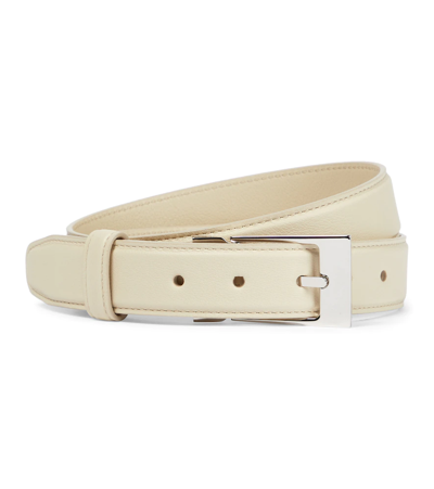 The Row Jewel Leather Belt In Milk