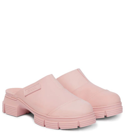 Ganni Recycled Rubber City Mule Pink Nectar