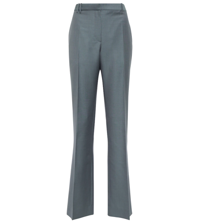 The Row Pietro Wool And Mohair-blend Straight-leg Pants In Willow
