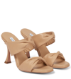 Aquazzura Twist 95 Sandals In Soft Leather In New Nude