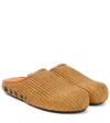 Marni Tan Raffia Fussbett Sabbot Loafers In Raw Siena/dust Apricot