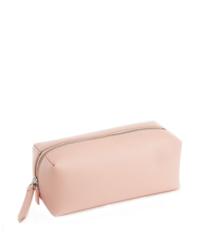 Royce New York Zipper Leather Travel Utility Bag In Blush Pink