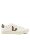 Veja Campo Suede-trimmed Leather Sneakers In Green
