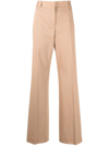 Ferragamo High-waisted Straight-leg Trousers In Nude