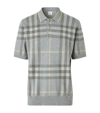 BURBERRY WOOL-SILK CHECK POLO SHIRT