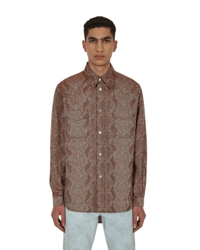 Acne Studios Python Print Shirt In Red