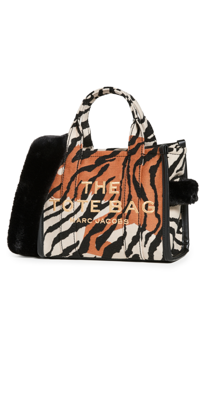 Marc Jacobs Mini Traveler Tiger Tote Bag In Beige Multi