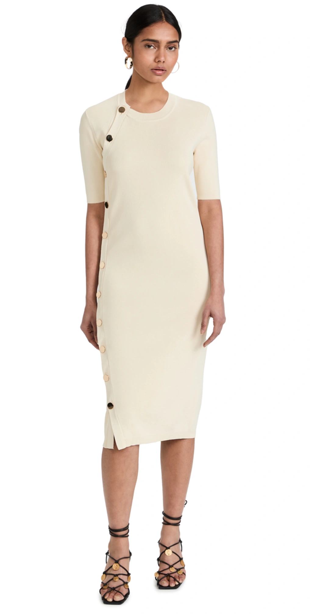 【Altuzarra】 Minamotoリブニットミディドレス Altuzarra Minamoto Ribbed-knit Midi Dress In Ivory | ModeSens