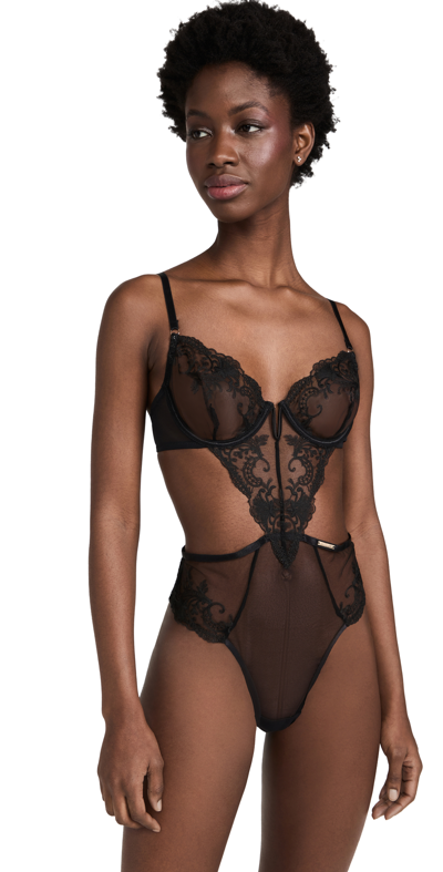 Bluebella Marseille Wired Thong Bodysuit In Black