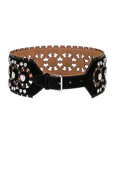 Alaïa Perforated & Studs Belt In Noir