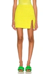 Bottega Veneta Chenille Twisted Mesh Skirt In Kiwi
