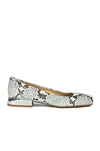 Bottega Veneta Tower Python-print Ballerina Shoes In Dew & Black