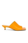 Bottega Veneta Orange Stretch Heeled Sandals In Tangerine