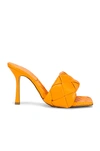 Bottega Veneta Quilted Leather Lido Mules 90 In Orange