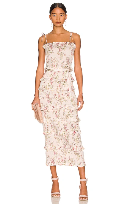 V. Chapman Lily Dress In Cream,sage