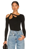 Superdown Yesenia Twist Bodysuit In Black
