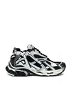 Balenciaga Men's Runner Mesh & Nylon Sneakers In White & Black