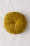 Urban Outfitters Round Velvet Pintuck Throw Pillow In Chartreuse