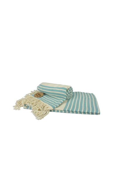 A&r Towels Hamamzz Peshtemal Traditional Woven Towel In Blue