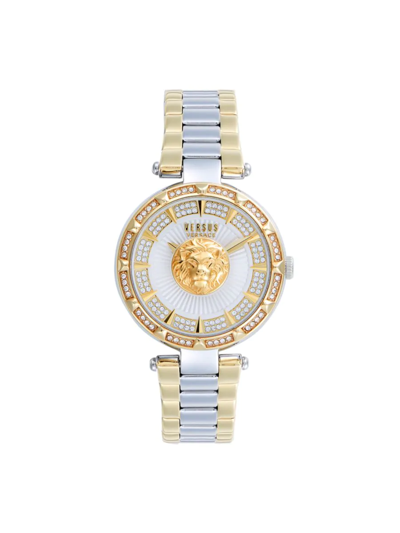 Versus Women's 36mm Two-tone Stainless Steel & Crystal Bracelet Watch In Silver