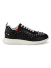 JOHN RICHMOND MEN'S STUDDED LEATHER LOW-TOP SNEAKERS
