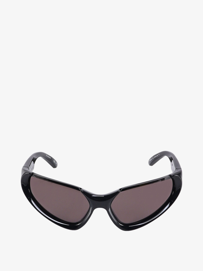 Balenciaga Xspander Rectangle Bio Injected Nylon Sunglasses In Black