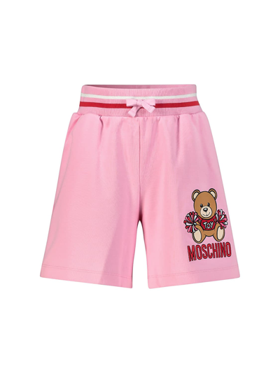 Moschino Kids Shorts For Girls In Fuchsia