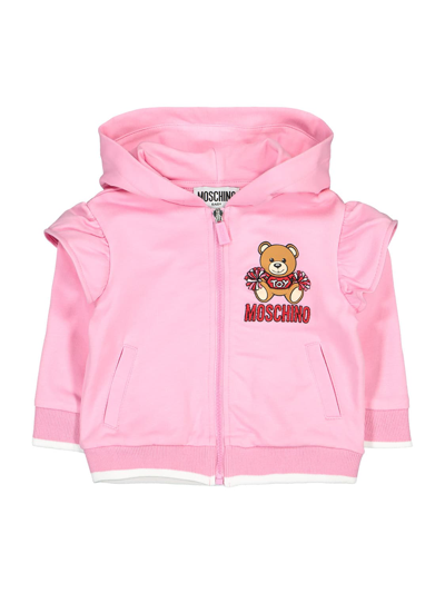 Moschino Babies' Kids Sweat Jacket For Girls In Fuchsia